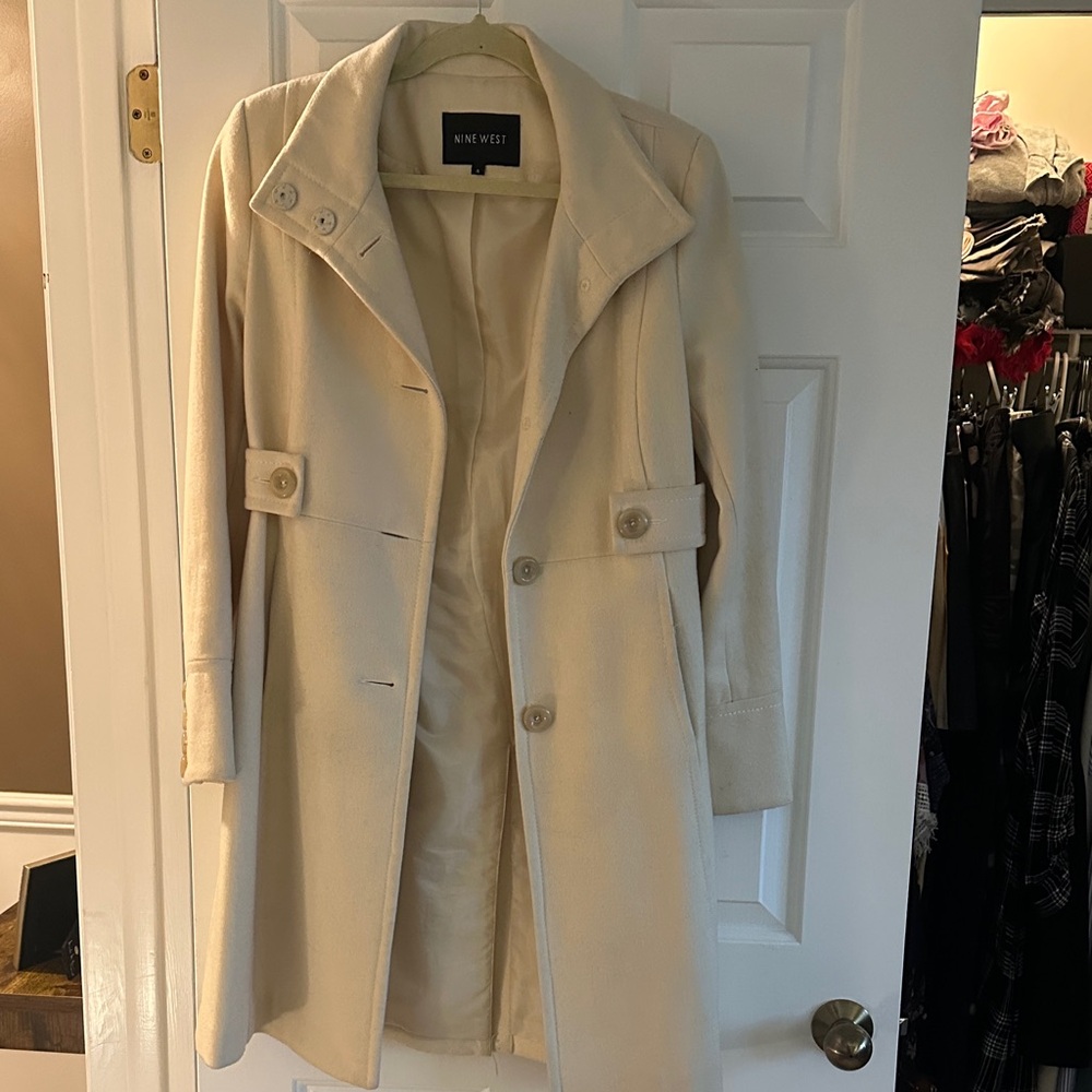 Nine West Ivory Buttoned Coat